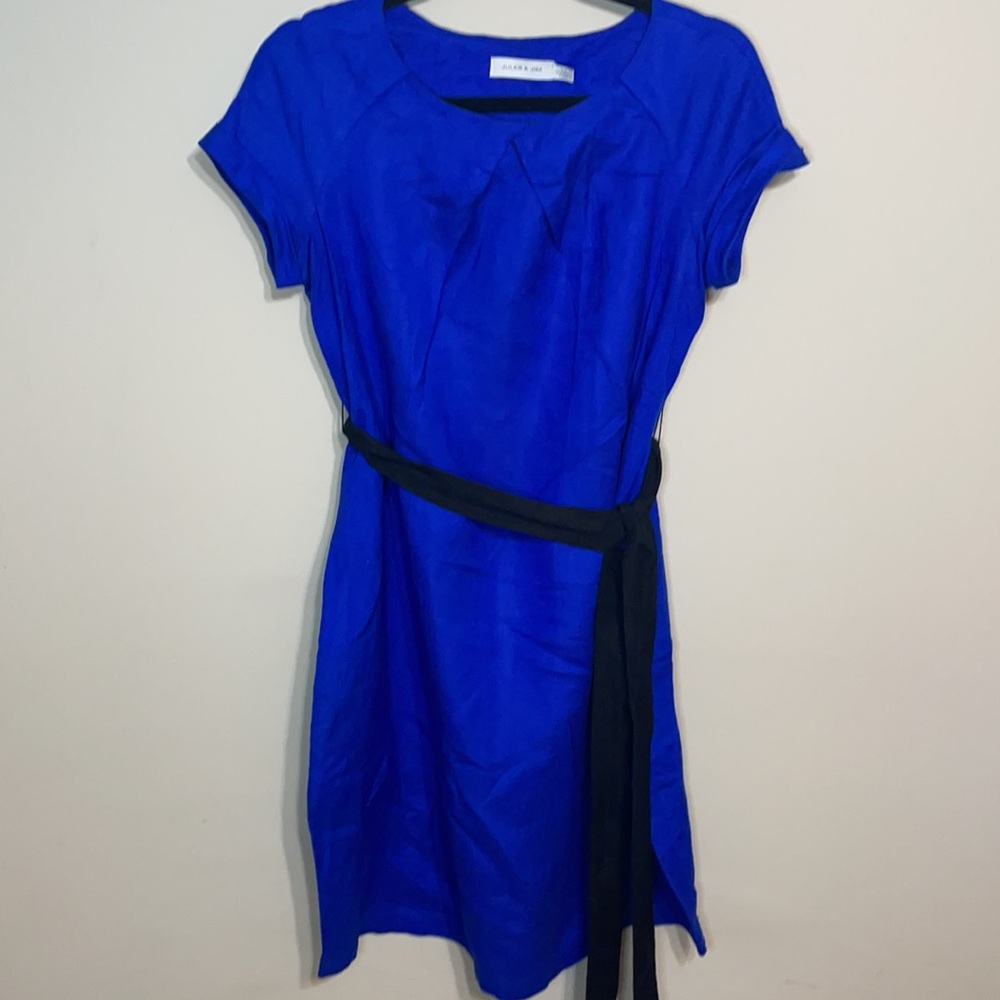 Jules & Jim Knee Length Blue Short Sleeve Dress
